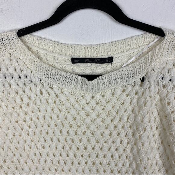 Zara Cream Loose Weave Pullover Sweater Size Medium - Picture 3 of 7